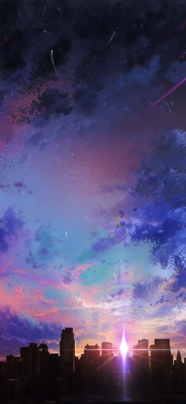 Download Take in the beauty of the sunset with this Anime Sunset iPhone wallpaper Wallpaper