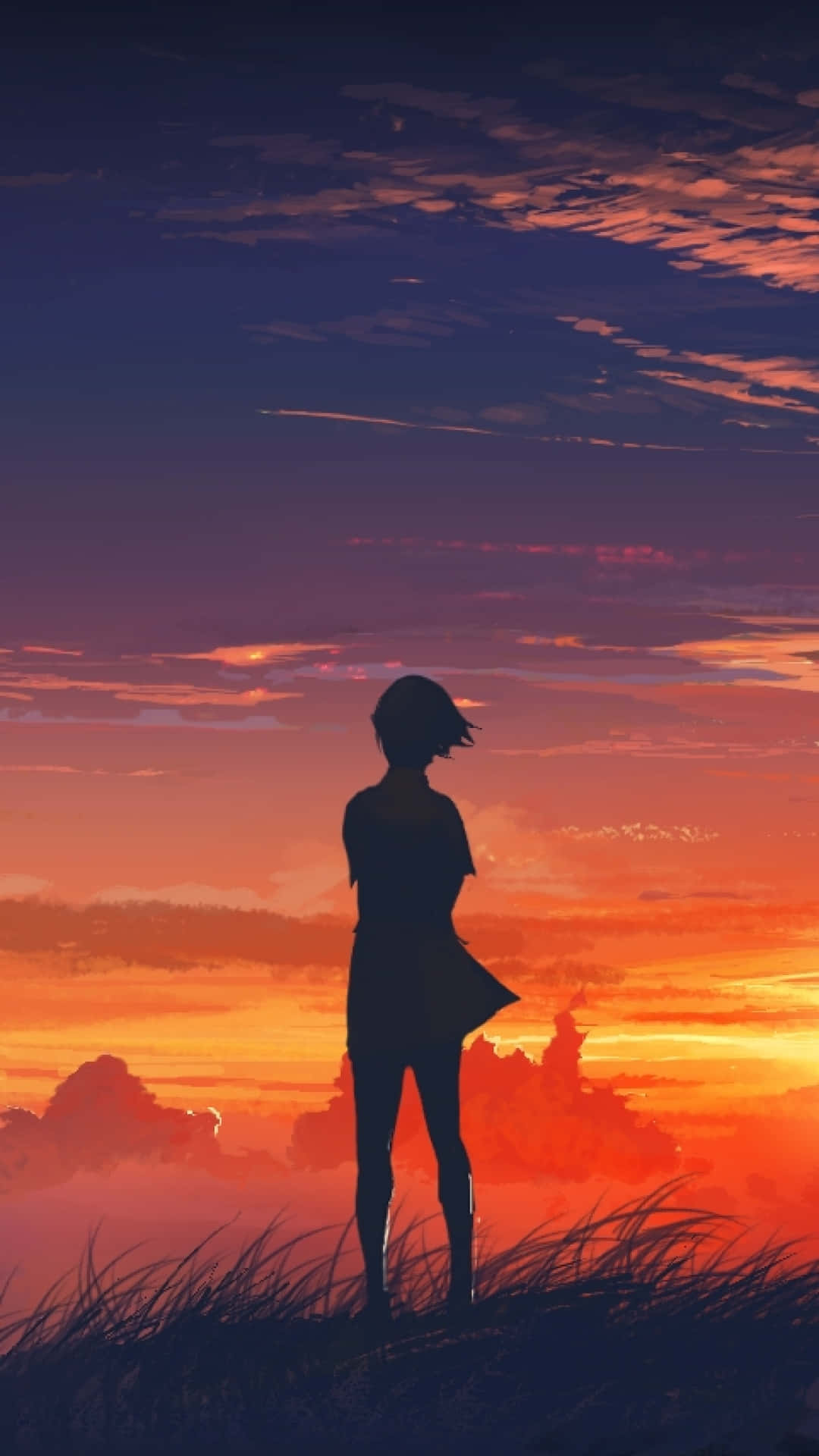Download Dive into a Dreamy Anime Sunset. Wallpaper