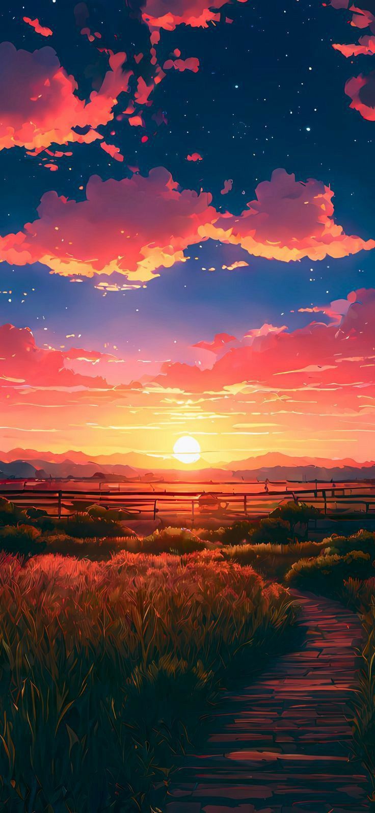 Anime scenery wallpaper, Sunset wallpaper, Dreamy art