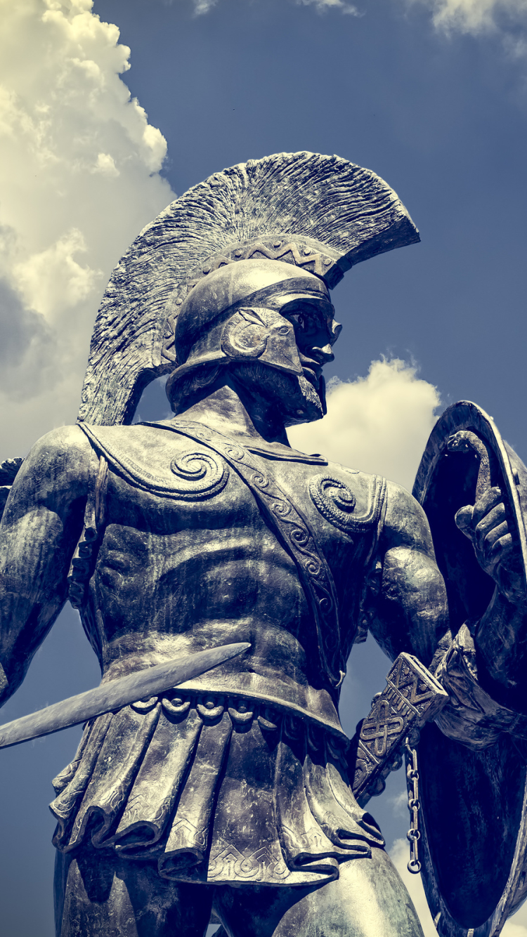 Warrior Man Made Statue Phone Wallpaper