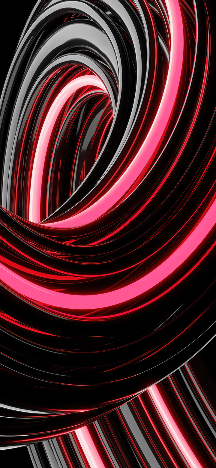 3D Abstract Lines In Black And Pink 4K