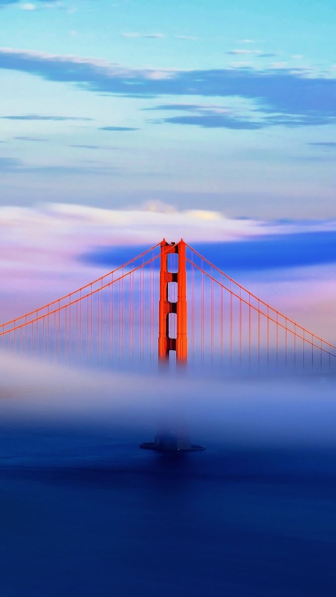 Golden Gate Bridge In Clouds IPhone Wallpaper. Golden Gate Bridge Wallpaper, Golden Gate, Golden Gate Bridge
