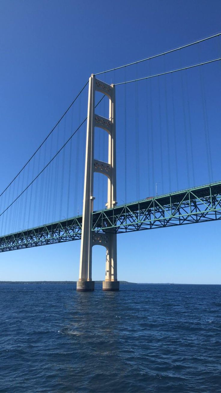 Mackinaw bridge from a ferry. Taken on an iPhone 8. Inspirational phone wallpaper, Inspirational wallpaper, Cool wallpaper for phones