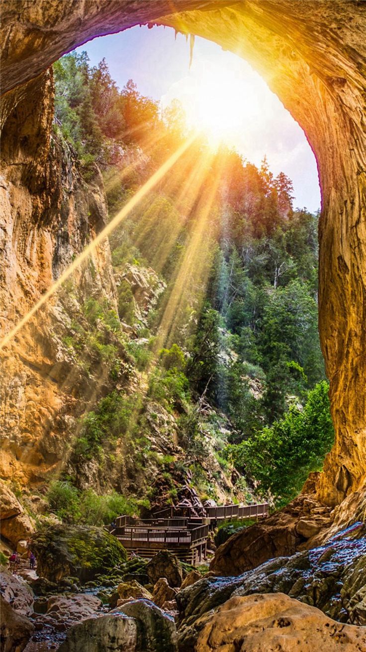 Mountain Cliff Cave Sunshine Scenery IPhone 6 Wallpaper Download. IPhone Wallpaper, IPad Wallpaper One S. Beautiful Nature, Nature Picture, Nature Photography