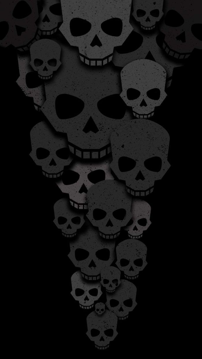 Skulls Minimalism iPhone Wallpaper Wallpaper. iPhone wallpaper, Skull wallpaper, Halloween wallpaper iphone