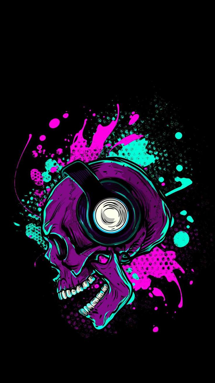 Heartbeat iPhone Wallpaper Wallpaper, iPhone Wallpaper. Skull wallpaper, Skull art, Skull painting
