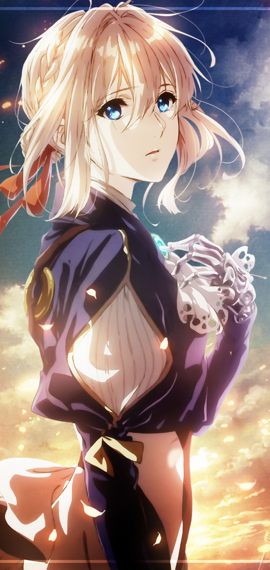Mobile wallpaper: Anime, Blonde, Blue Eyes, Violet Evergarden (Character), Violet Evergarden, Violet Evergarden (Anime), 1374890 download the picture for free