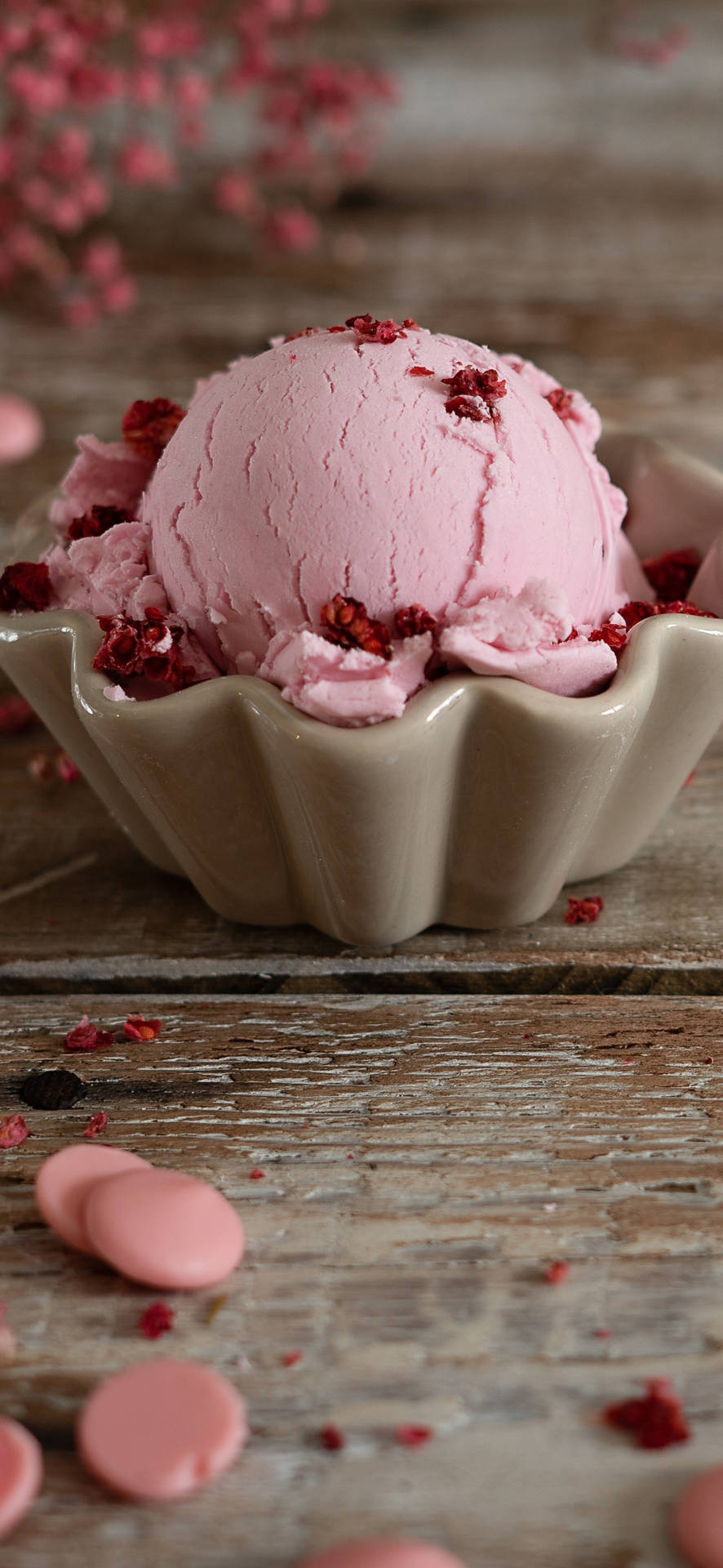 Download Pink Ice Cream Dessert iPhone 13 Pro Wallpaper