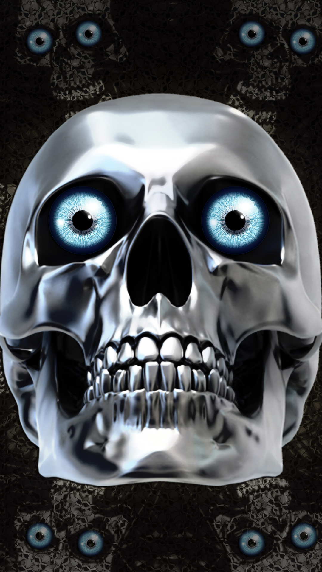 Chrome Skull Wallpaper for Phone
