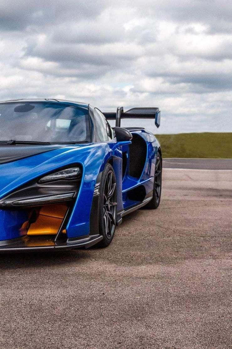 Download Blue Mclaren Senna Diamond Car Wallpaper
