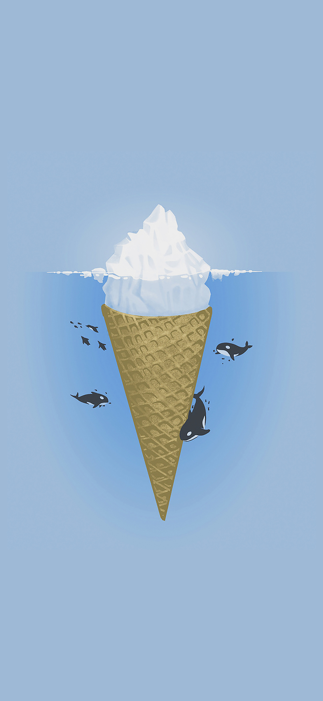 Whale Illust Sea Icecream Iceberg