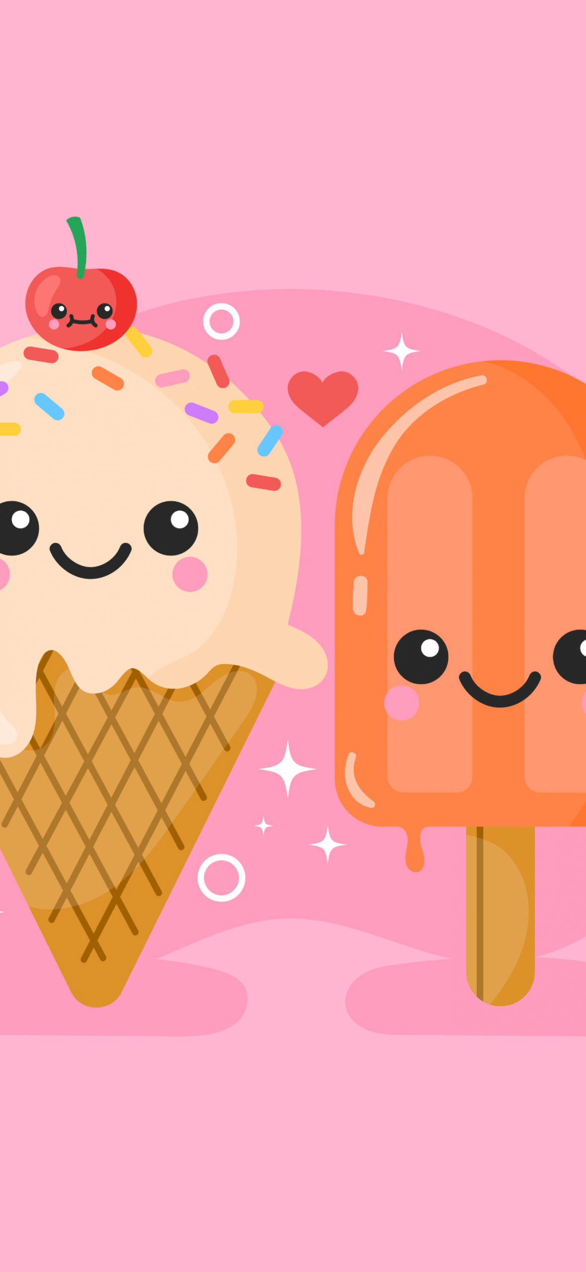 Kawaii ice cream Wallpaper 4K, Cute ice
