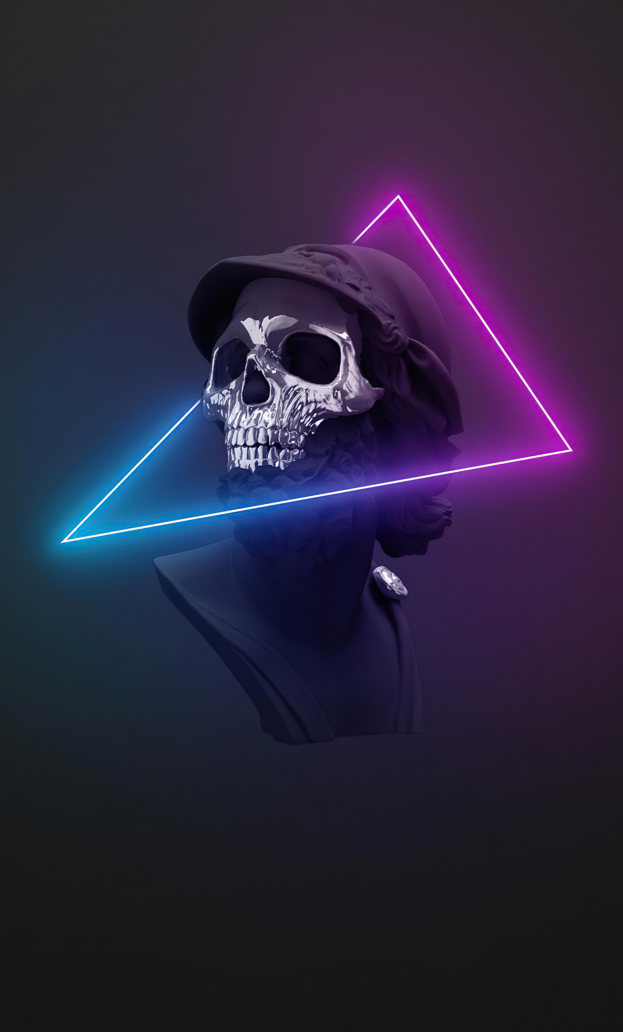 Skull Neon Minimal Logo 5k iPhone HD 4k Wallpaper, Image, Background, Photo and Picture
