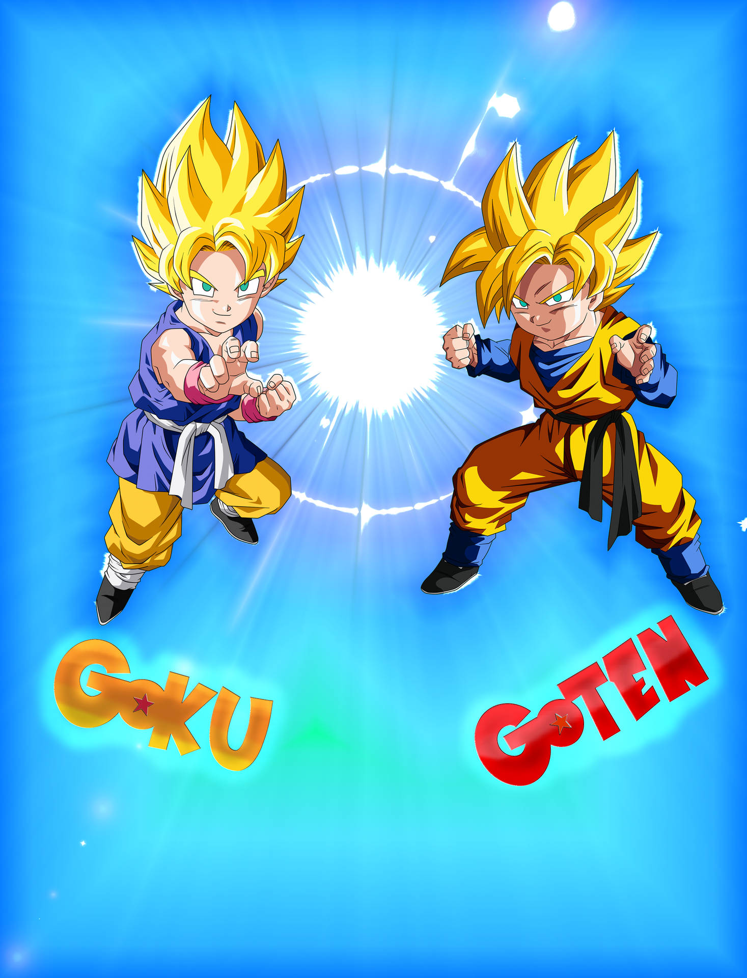 Download Young Goku And Goten Wallpaper