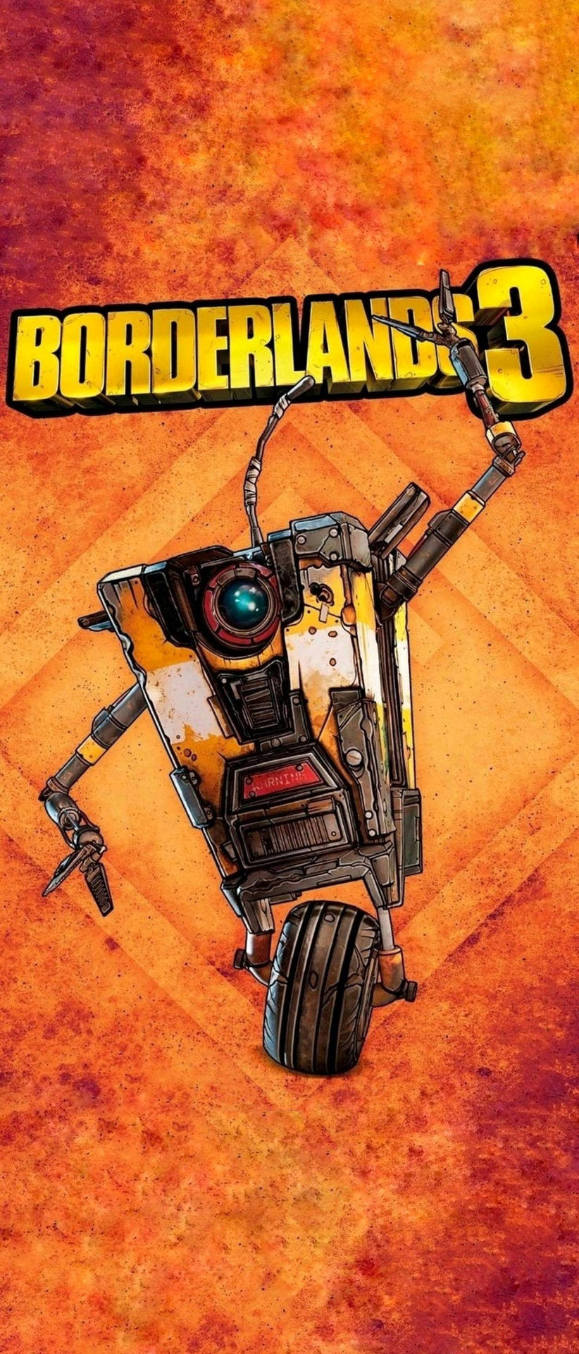 Download Borderlands iPhone Claptrap Orange Aesthetic Wallpaper