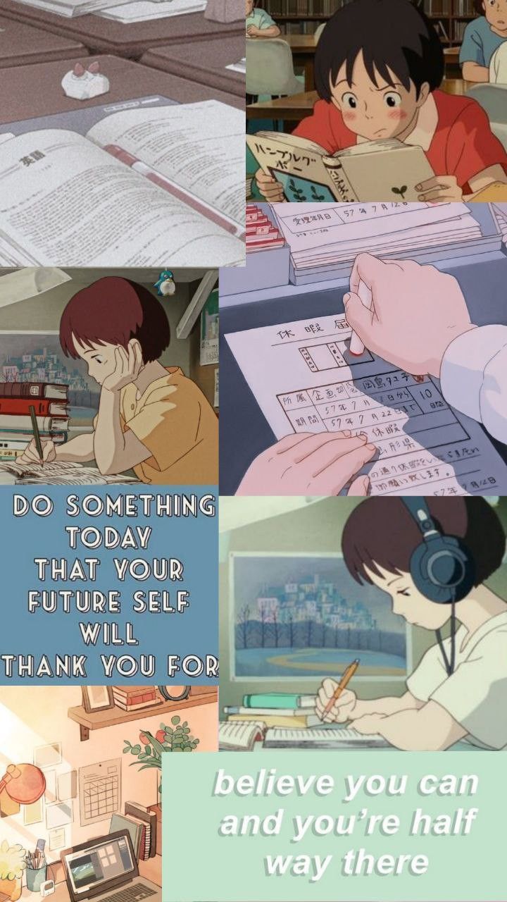 Study wallpaper. Study art anime, Cute wallpaper, Wallpaper iphone cute