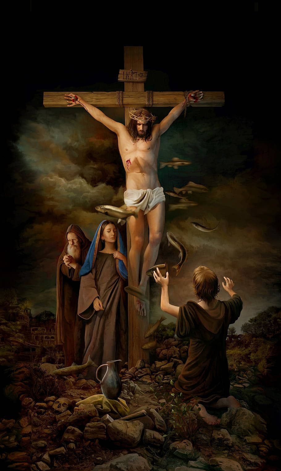 Download Christ On The Cross Jesus Phone Wallpaper