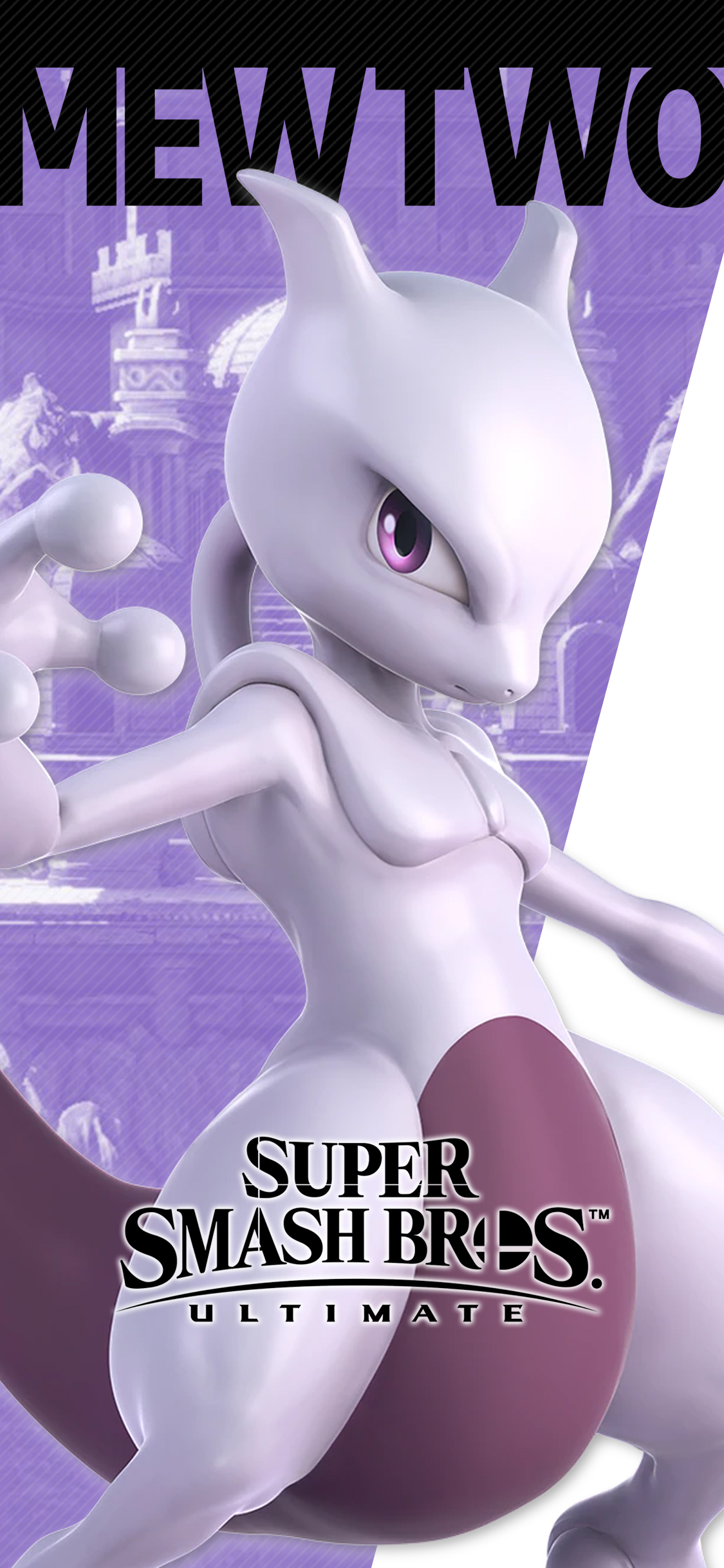 Super Smash Bros Ultimate Mewtwo Wallpaper with Monocle