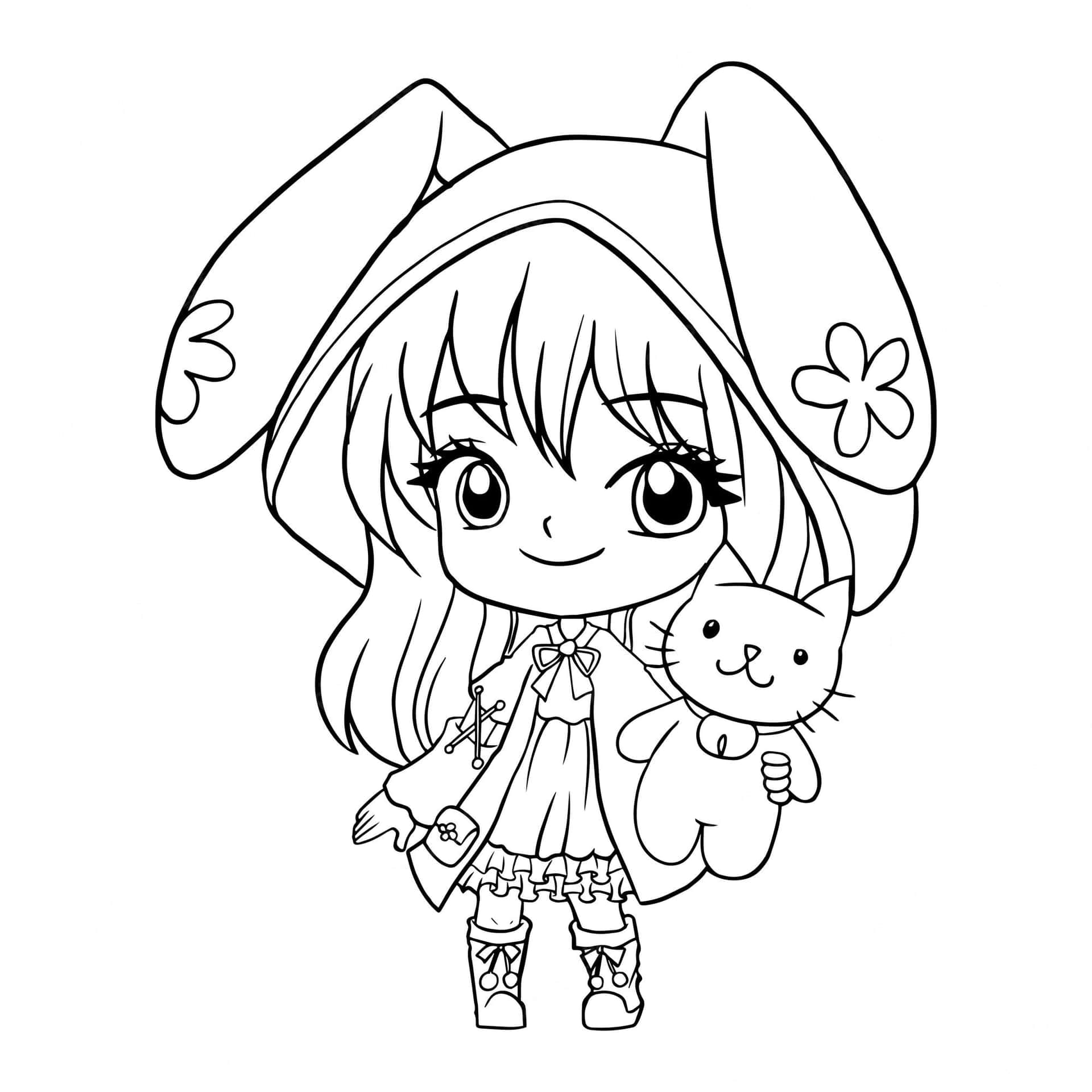 Download Cute Anime Girl Coloring Picture
