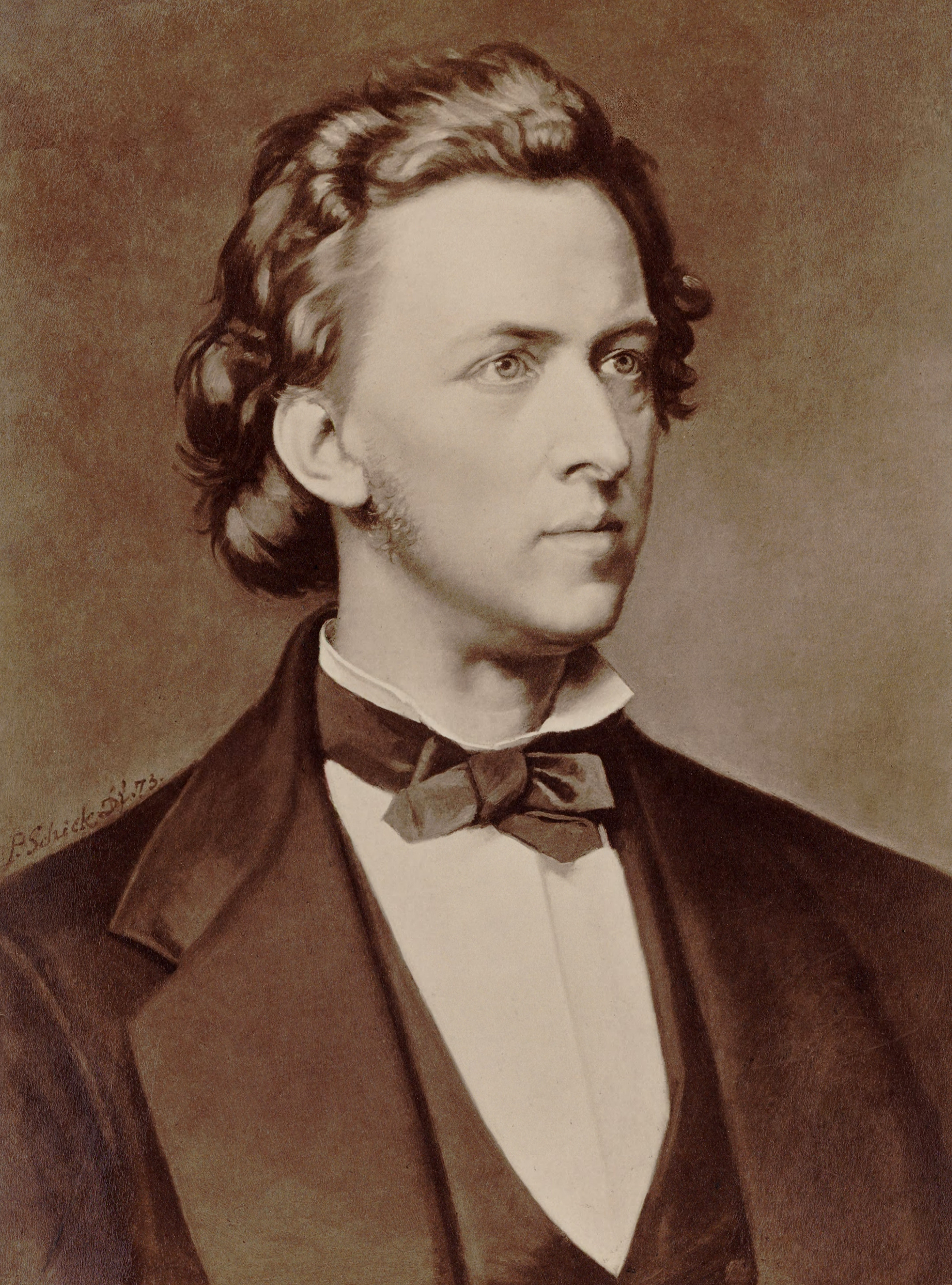 Frédéric Chopin d'après un portrait de P Schick