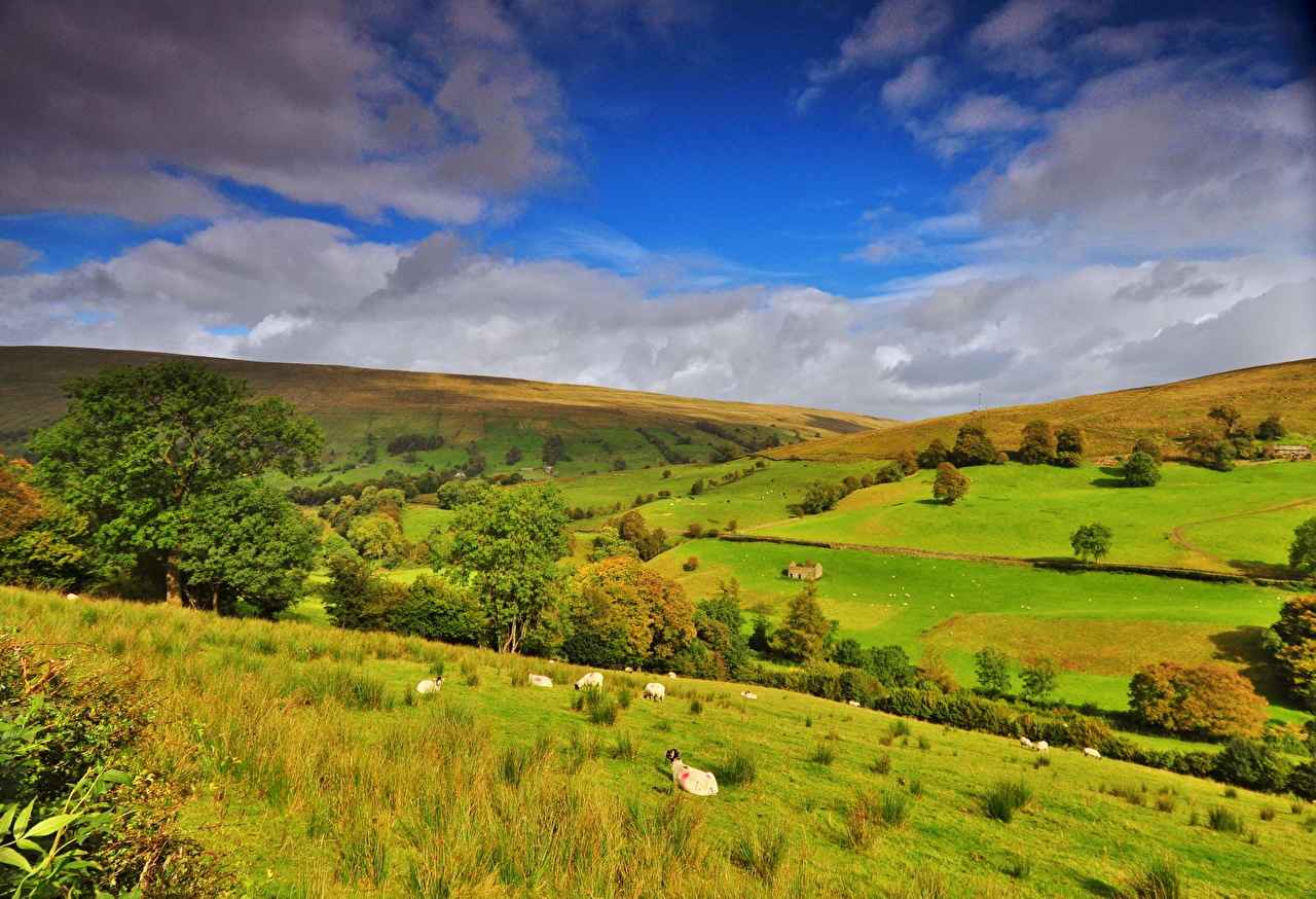 Desktop Wallpaper England Keswick Nature Fields landscape