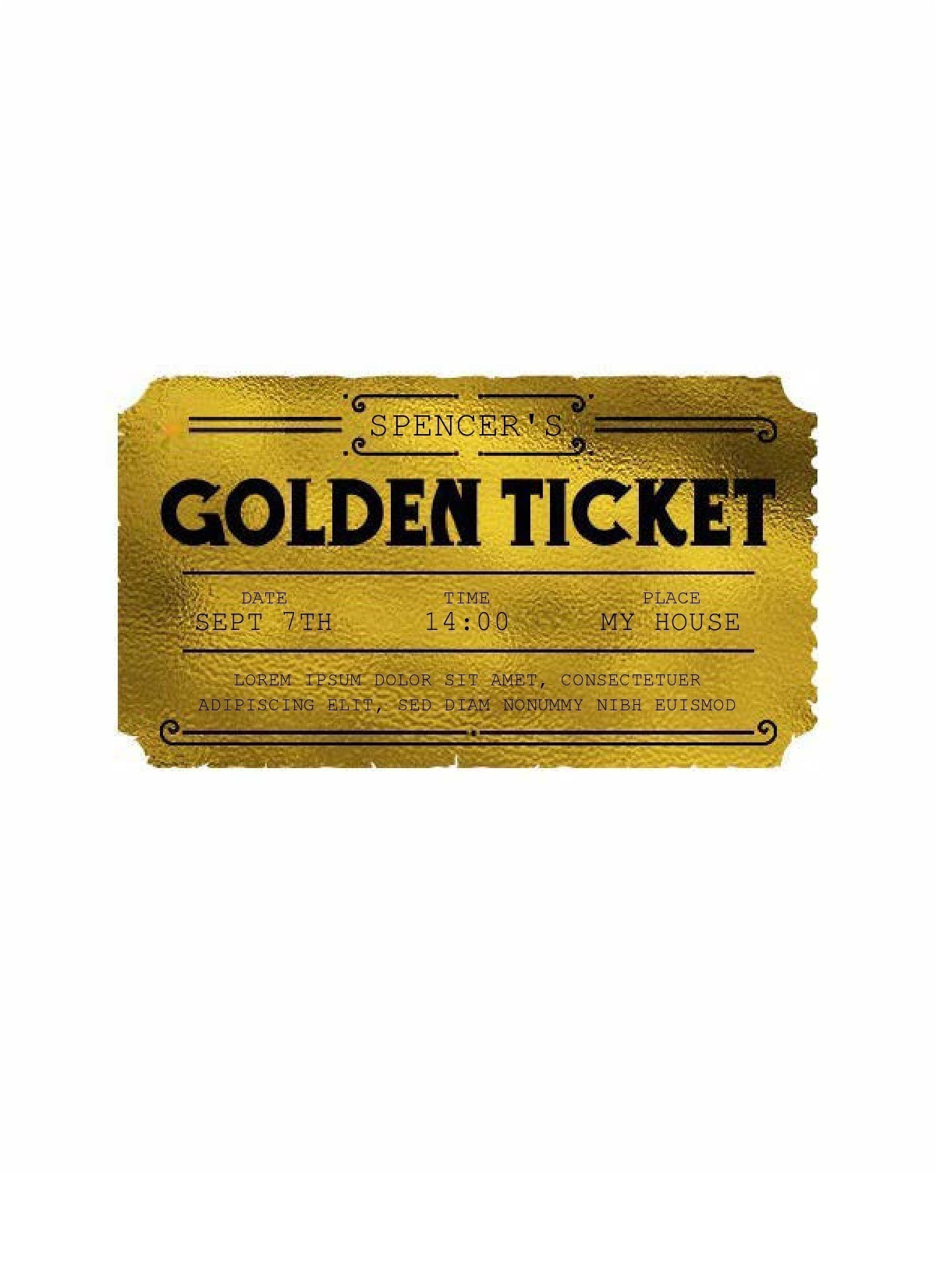 Editable Golden Ticket (Free Downloads)