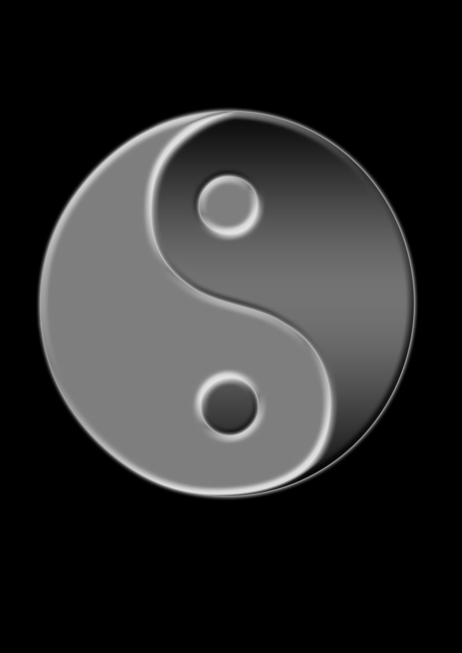 Yin Yang. Free. A yin yang symbol on a black background. # 5676