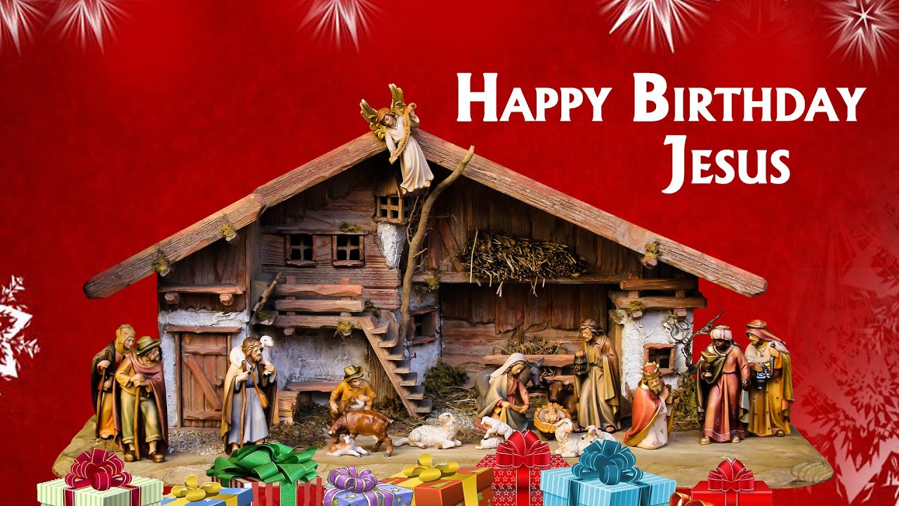 Happy Birthday Jesus. Happy Christmas. The Birth of Jesus. The nativity of Jesus 25th December