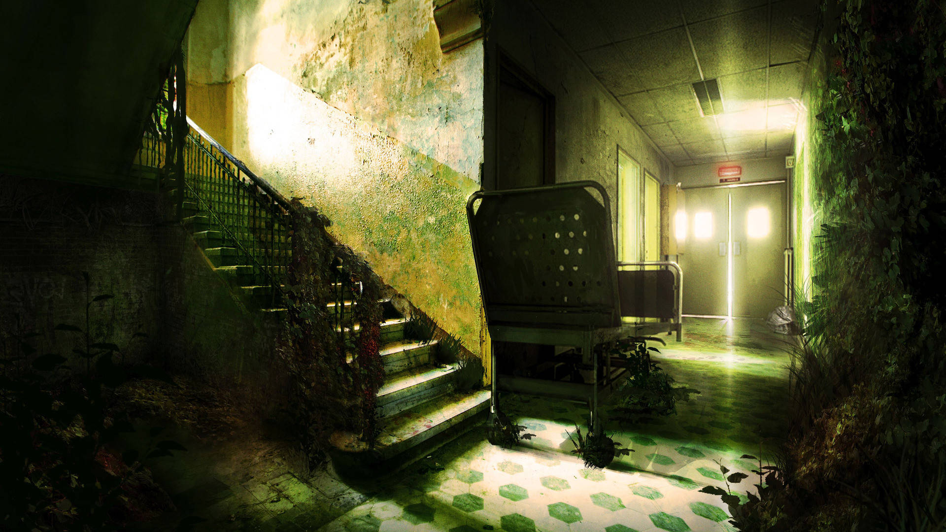 Download Abandoned Grunge Apocalypse Hospital Entrance Wallpaper