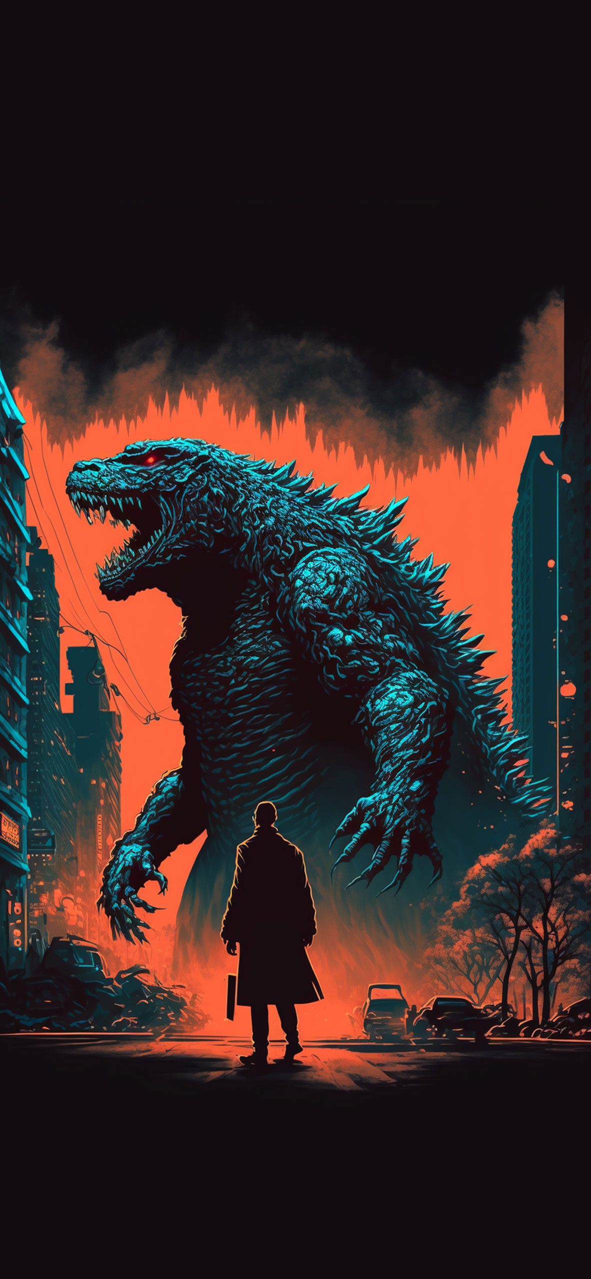 Godzilla in City Aesthetic Wallpaper
