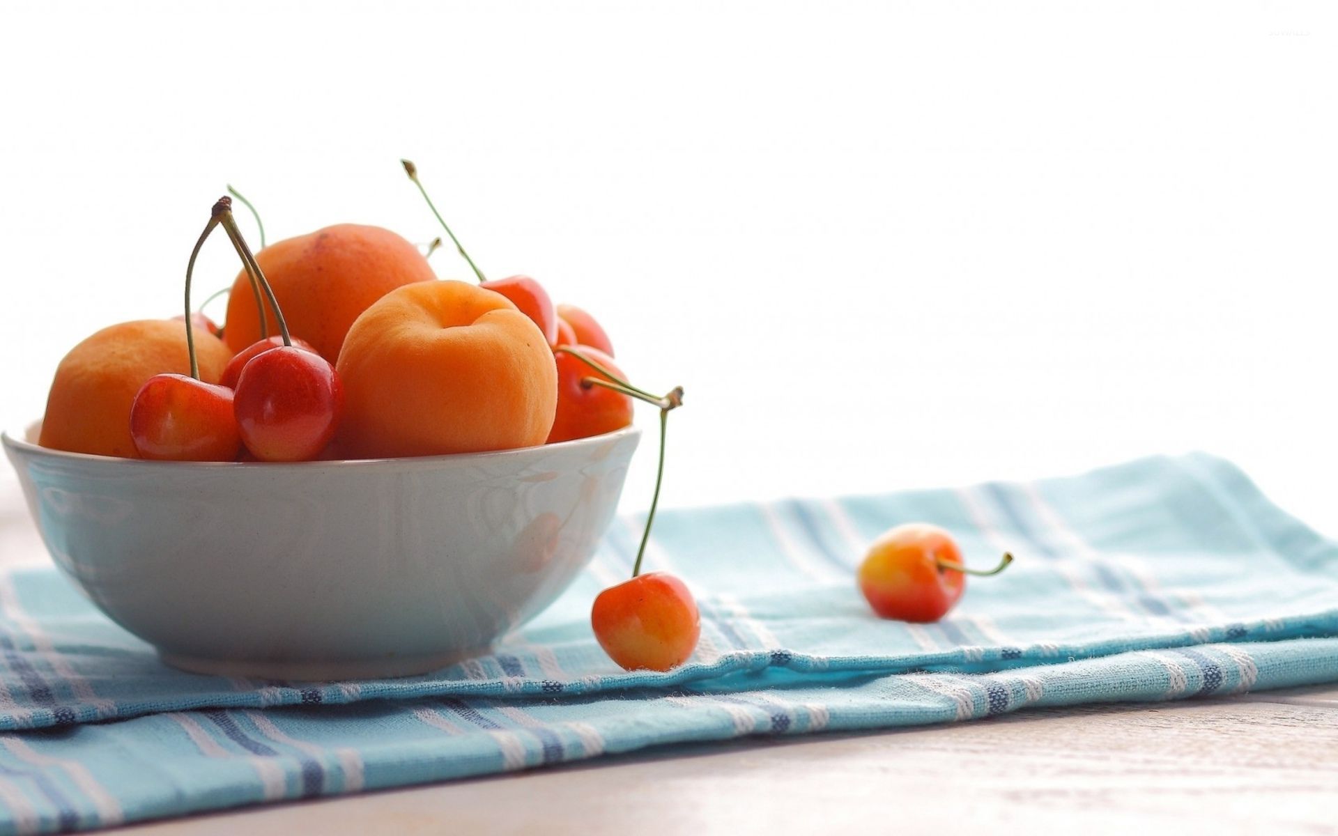 Cherries and apricots wallpaper wallpaper