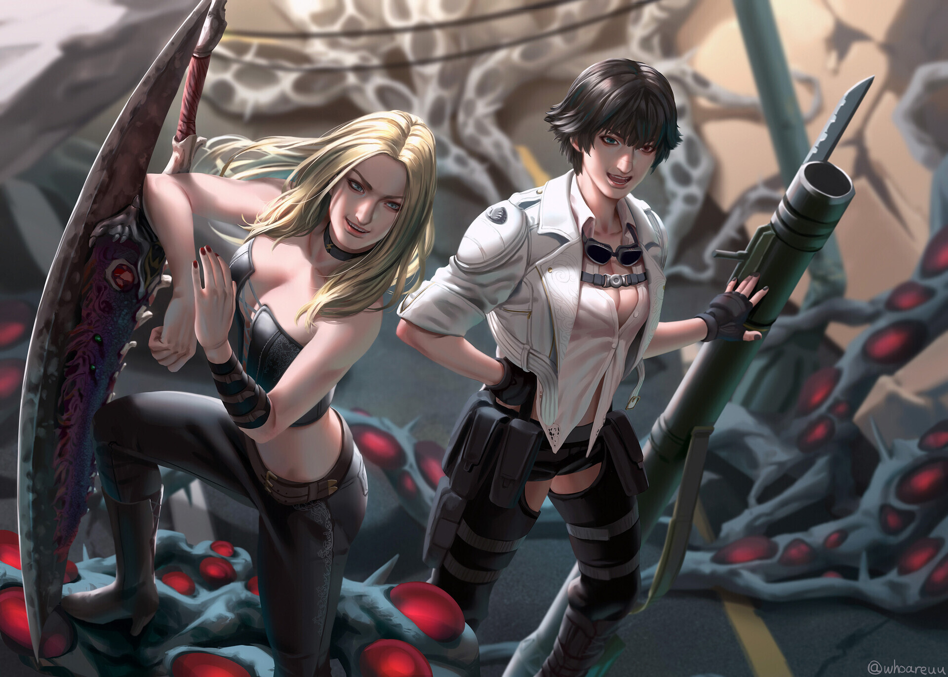 Trish and Lady(Devil May Cry) Vs. Blackheart(Marvel)