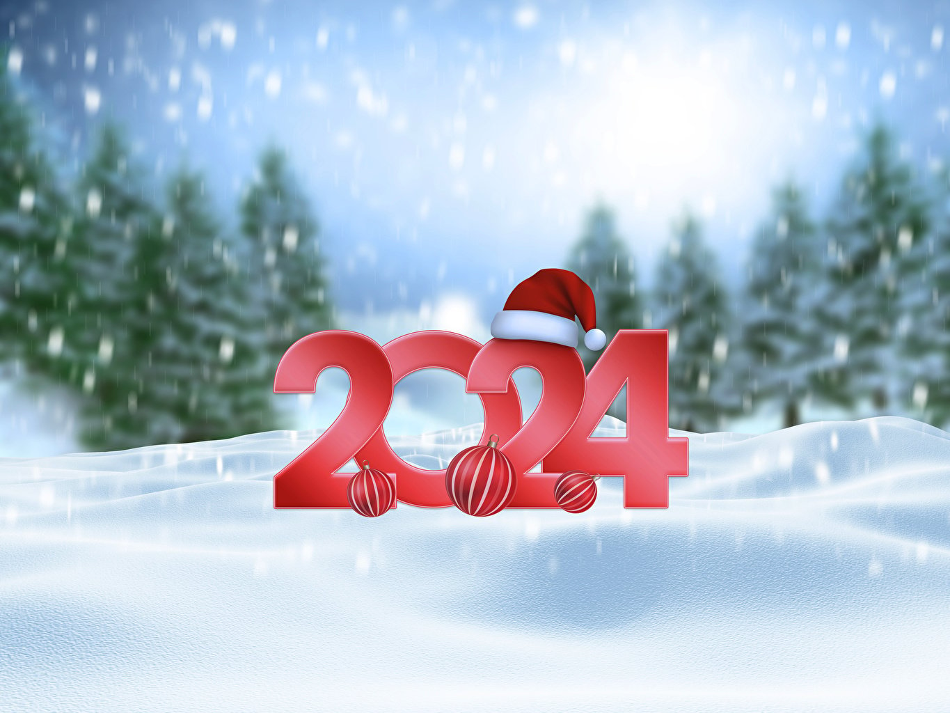 image 2024 Christmas Winter hat Snow Balls