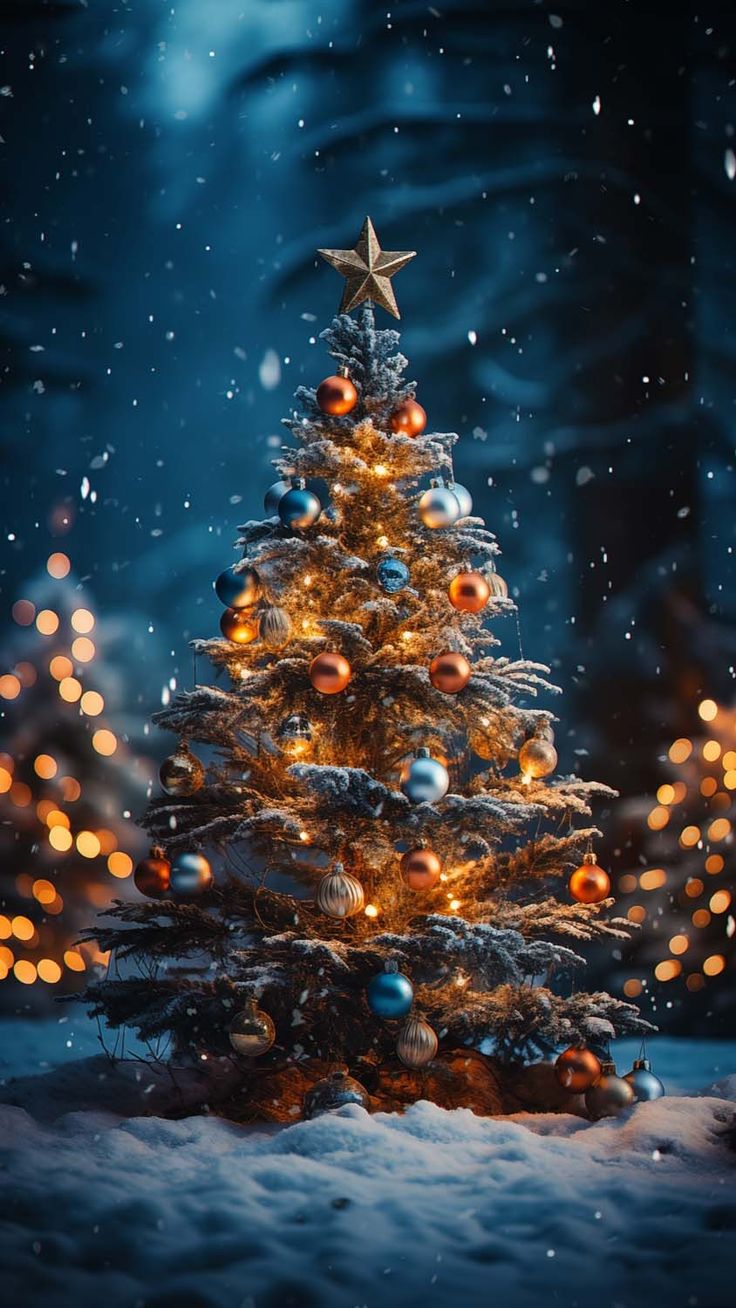 Christmas Tree 2024 iPhone Wallpaper 4K Wallpaper. Christmas tree wallpaper iphone, Christmas tree wallpaper, Christmas wallpaper android