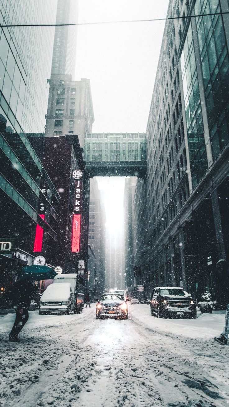 Winter In The City Phone Wallpaper. Snowy Phone Wallpaper. Be Inspired By One Day Event