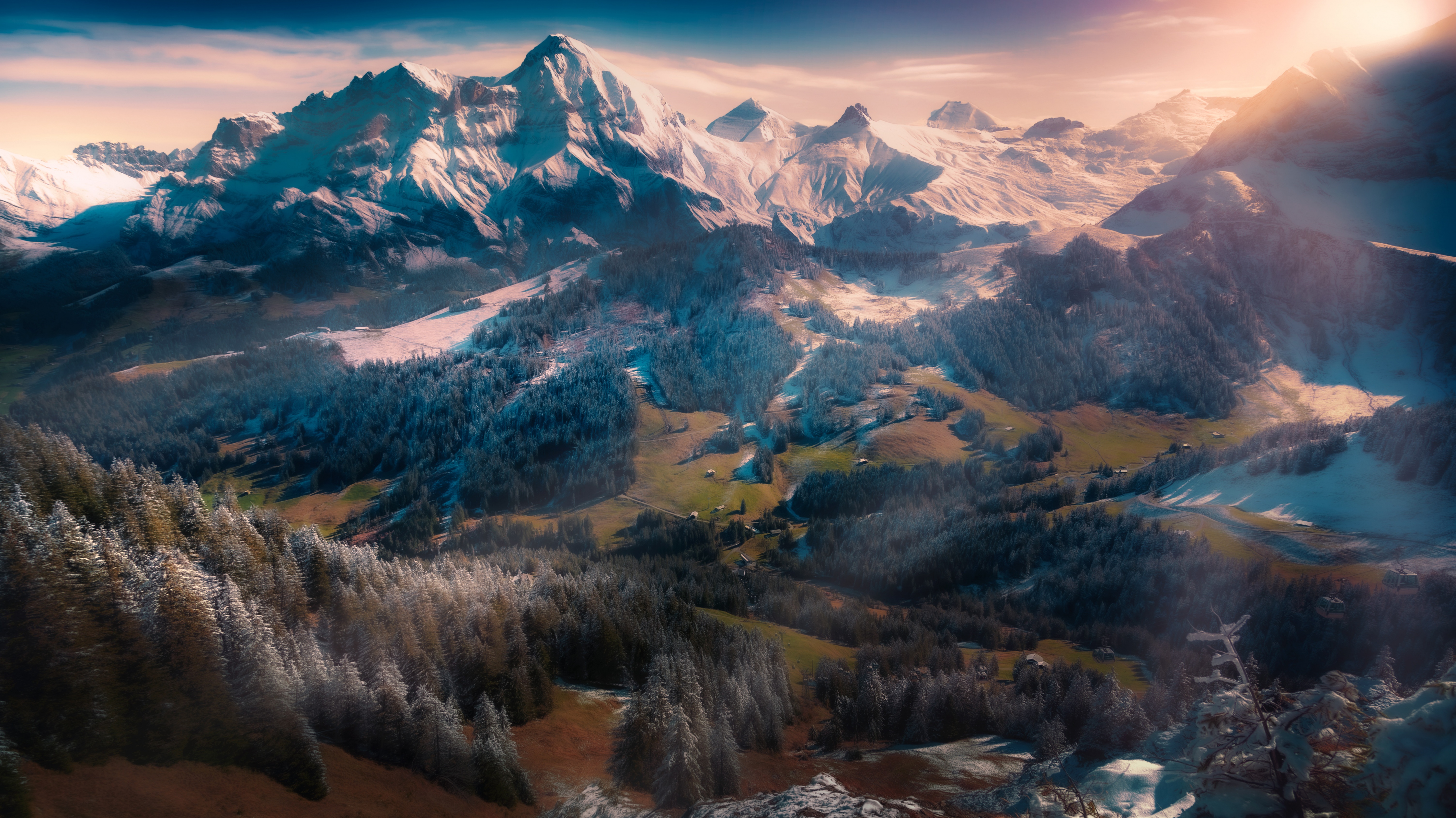 Swiss Alps Wallpaper 4K, Winterscape