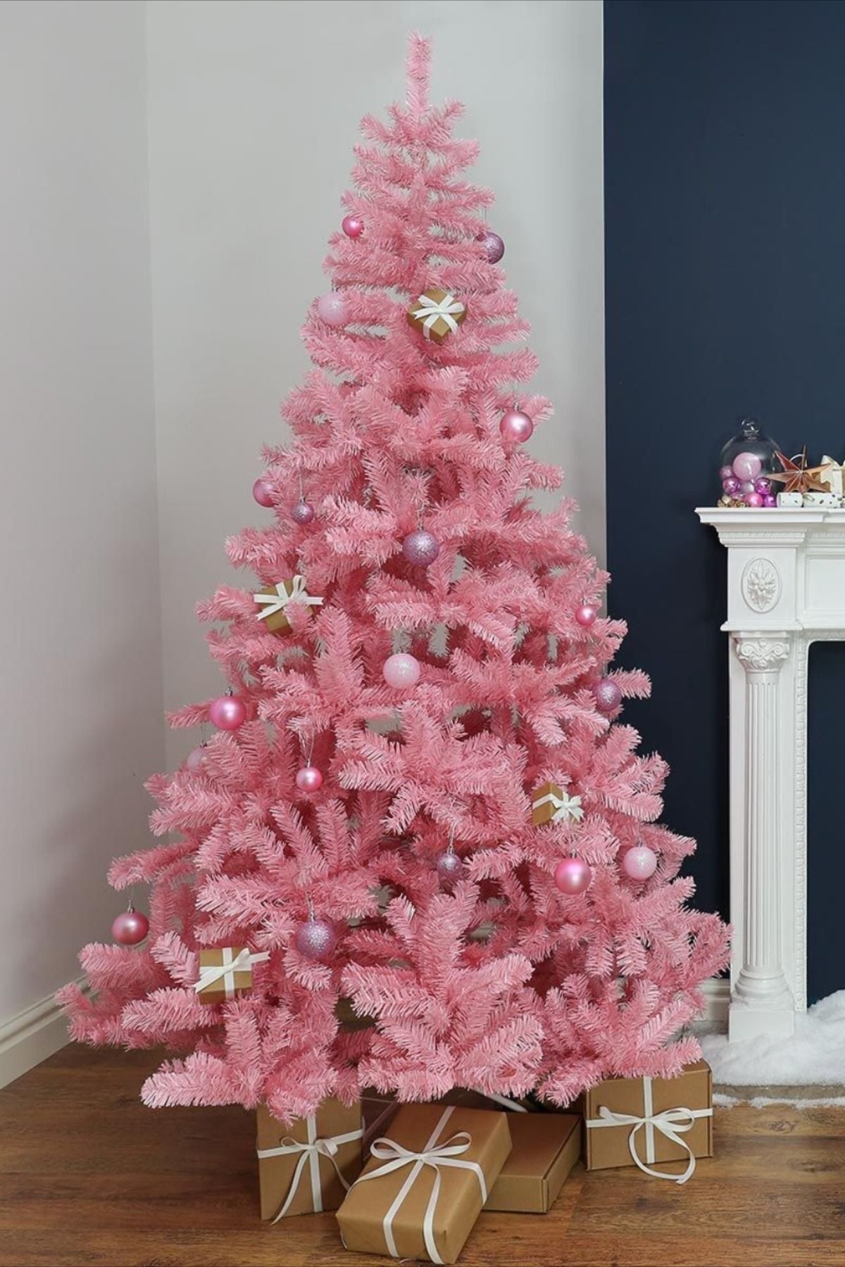 Light pink christmas tree Wallpaper Download