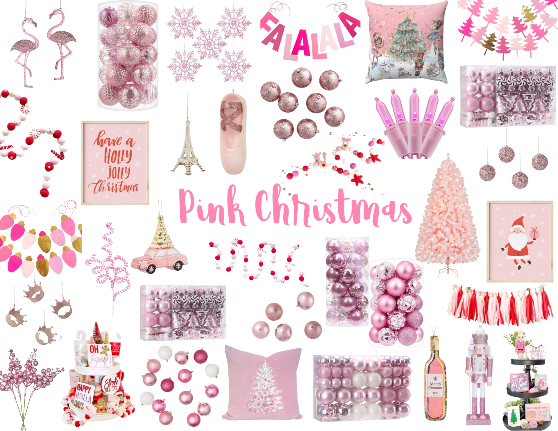 Pink Christmas Decorations for Breakfast
