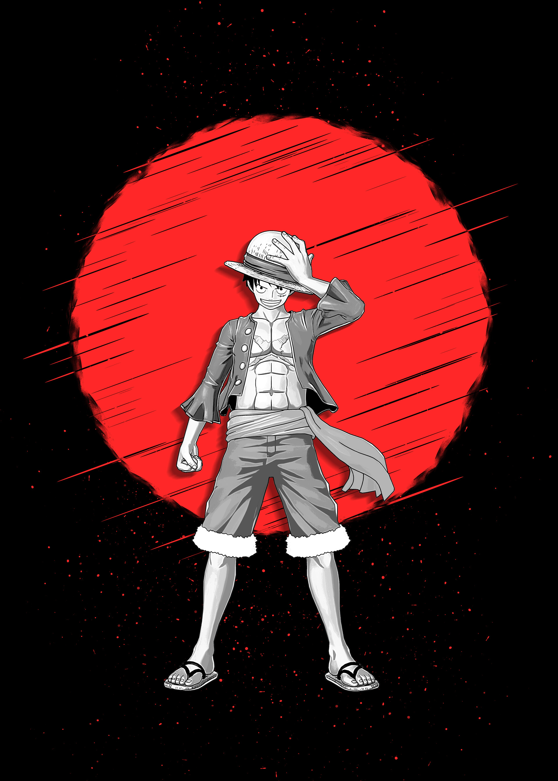 Monkey D Luffy Red moon