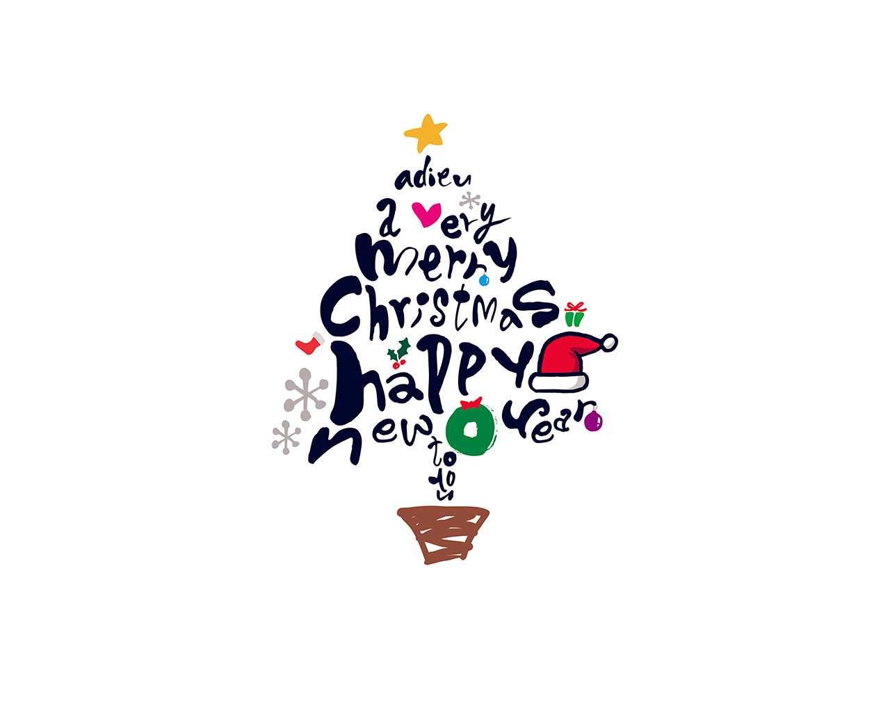 wallpaper for desktop, laptop. tree holiday christmas illustration art
