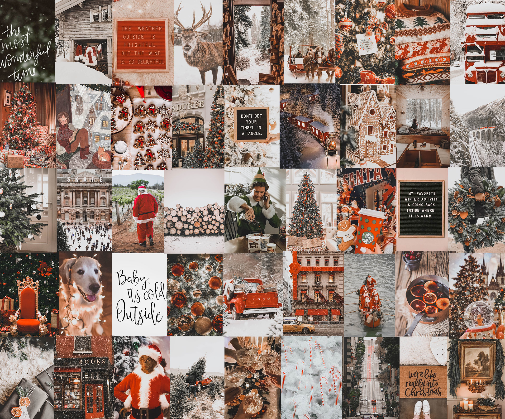 Christmas Wall Collage Aesthetic Room Decor Christmas