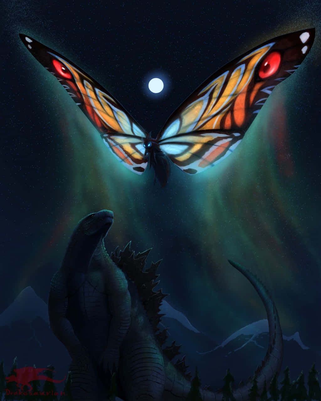 Godzilla Vs Mothra Wallpaper