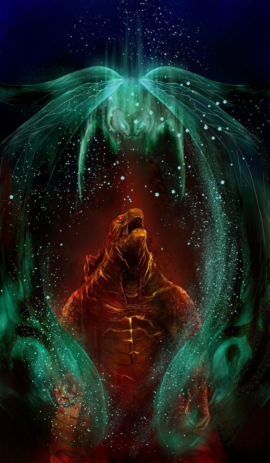 Godzilla and Mothra. Godzilla wallpaper, Godzilla comics, Godzilla