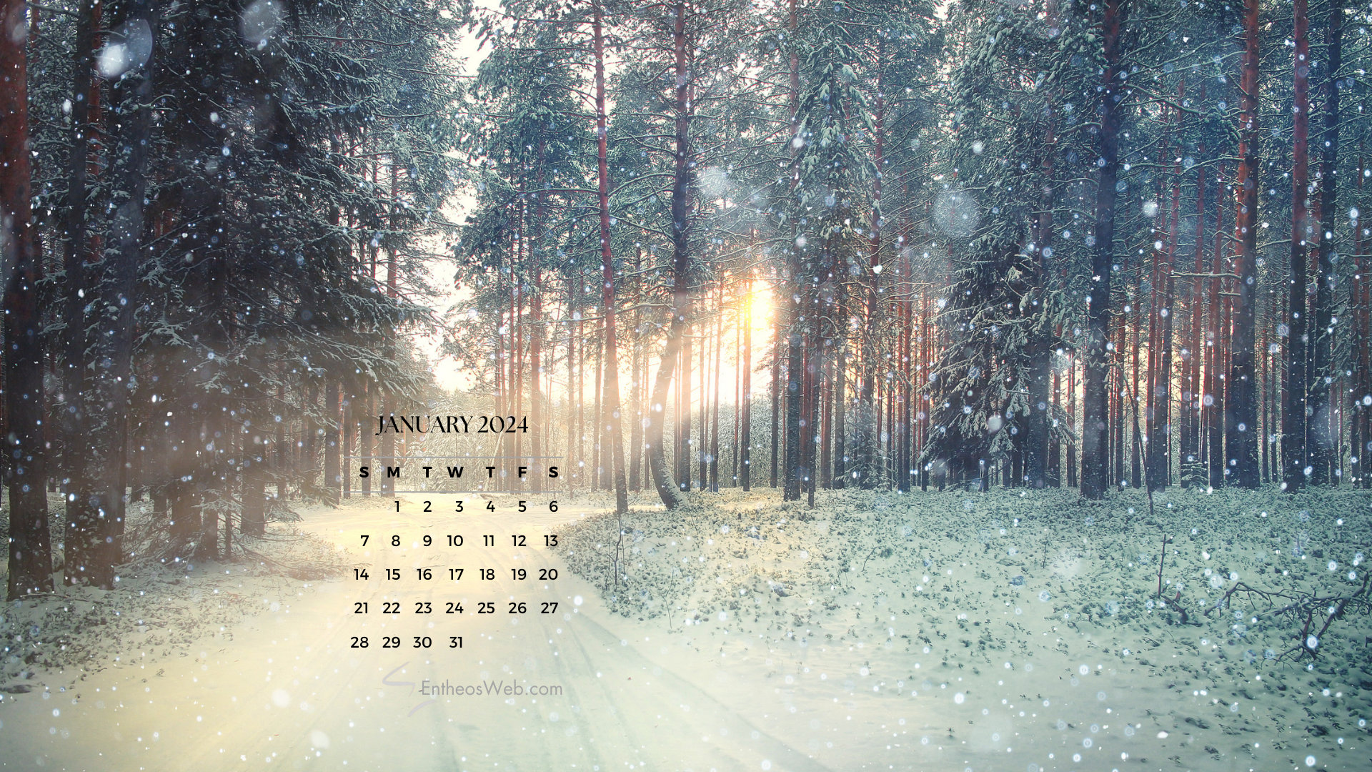 January 2024 Calendar Desktop Wallpaper