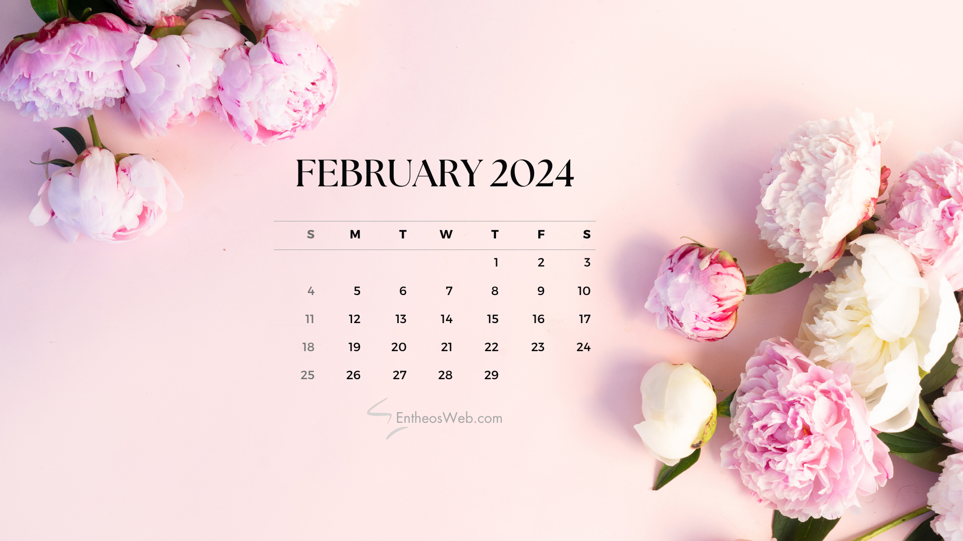 February 2024 Calendar Desktop Wallpaper