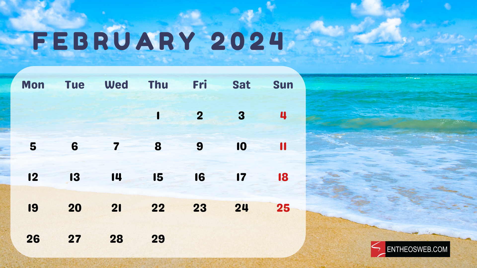 Beaches 2024 Calendar