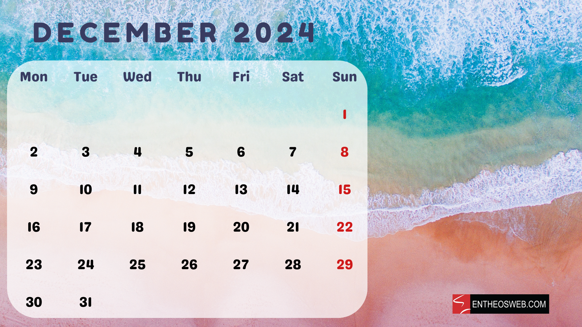 Beaches 2024 Calendar
