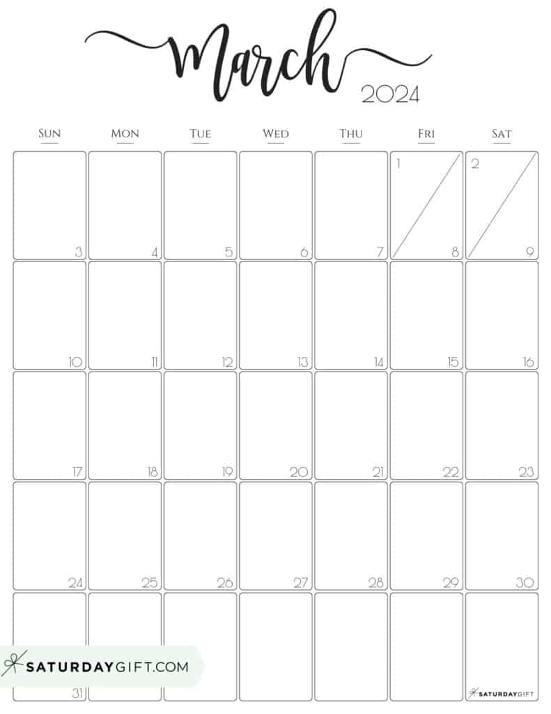 Aesthetic Printable Vertical Calendar 2024