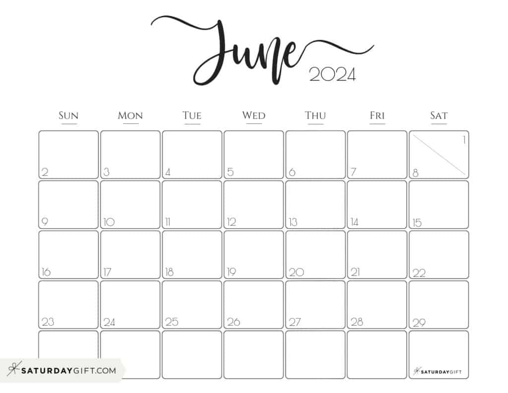 June 2024 Calendar Cute & FREE Printables