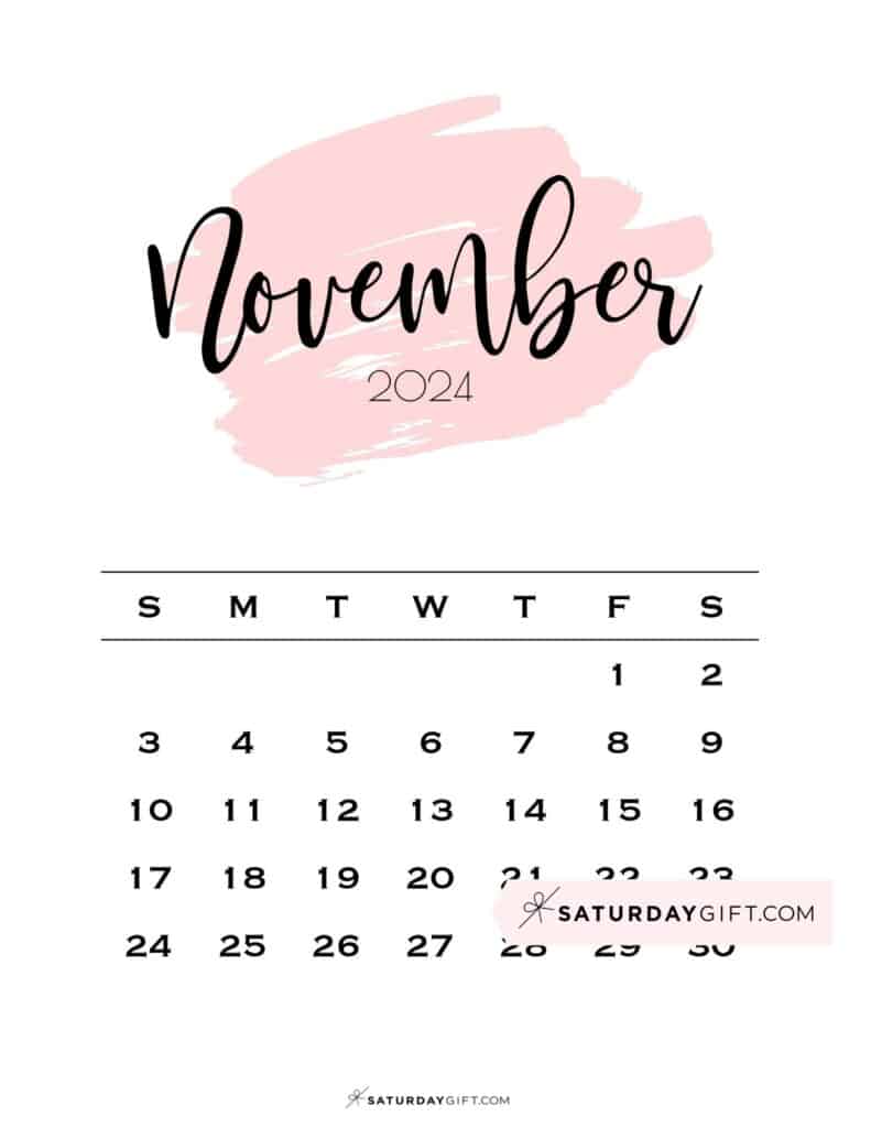 November 2024 Calendar Cute & FREE Printables